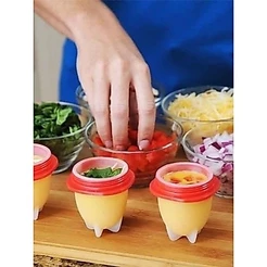 Forma De Silicone Para Cozinhar Ovos Eggletes Para Ovos Cozido mexido Recheado Fit Saudavel 6 Pecas