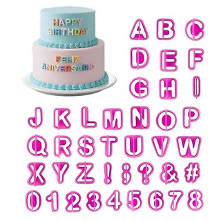 Kit Cortador Letras Alfabeto Para Confeitaria Biscoito Pasta Americana 40 Peças