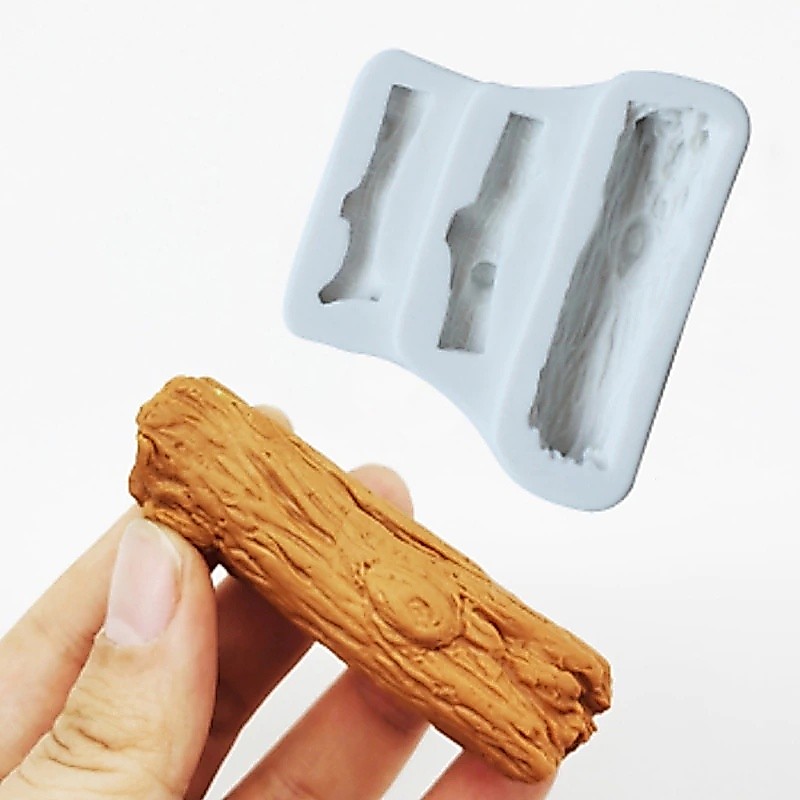 Molde de silicone troncos bosque safari fazendinha para doces, biscuit, artesanato, festa de aniversário