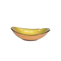 CUBA DE VIDRO OVAL 55CM DOURADO REAL