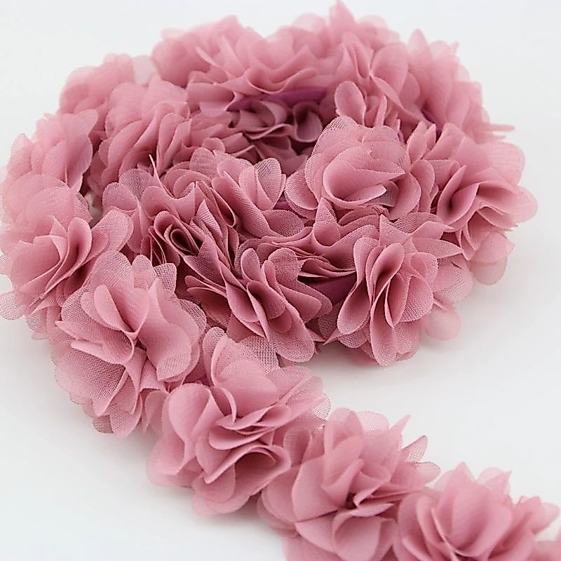 (1m/Rolo) Tecido De Renda De Chiffon Não Base Fita Decoração Flores Presentes Artesanato