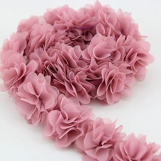(1m/Rolo) Tecido De Renda De Chiffon Não Base Fita Decoração Flores Presentes Artesanato