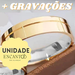 UNIDADE Aliança de Moeda Antiga reta 6mm com Friso e Forro