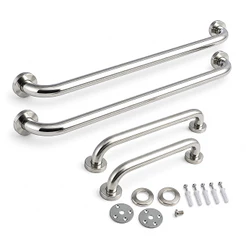 4 Barras de Apoio 40 e 60cm Alça Suporte Deficiente Idoso Inox Banheiro