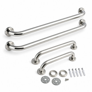 Kit 4 Barras de Apoio Lorben em Inox para Banheiro Vaso Sanitário 40 e 60cm Deficiente Idoso