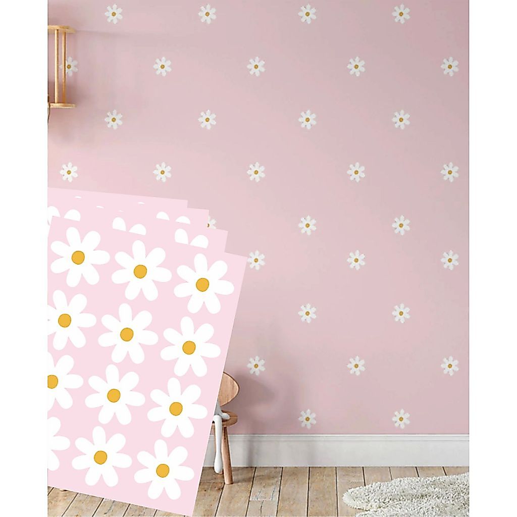 Kit Adesivo de Parede Mini Margaridas - Papel de Parede Infantil Quarto de Menina - Decor Delicada