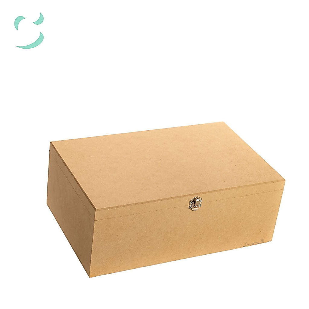 Caixa em mdf lisa com fecho decorativa 35x23x12