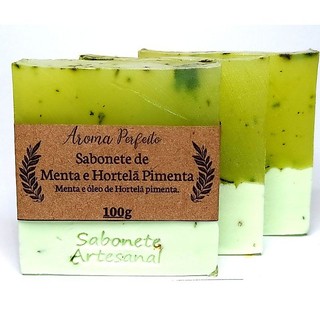 kit de 3 Sabonetes de Menta e Hortelã Pimenta 100g cada