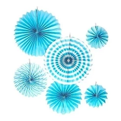Enfeite Decorativo Leque Liso - Azul - 06 Unidades - Art Lille - Rizzo