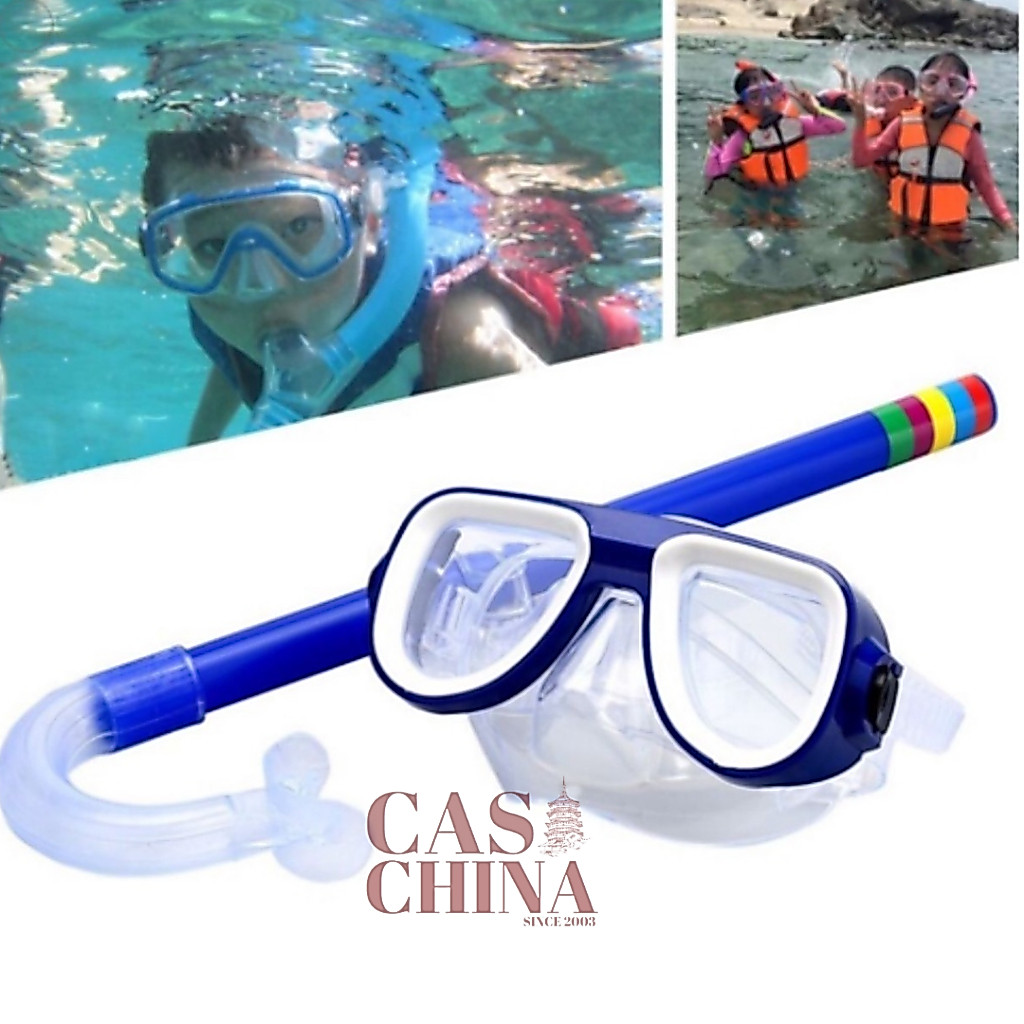 Kit de Mergulho Infantil Snorkel e Óculos Piscina Banho de Praia Natação
