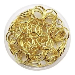 Argola Elo Metal P/ Chaveiro 10mm - Dourado - Aprox. 100pçs