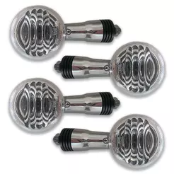 Pisca Seta Moto Gvs Suzuki Intruder Cromado Lente Cristal 4u