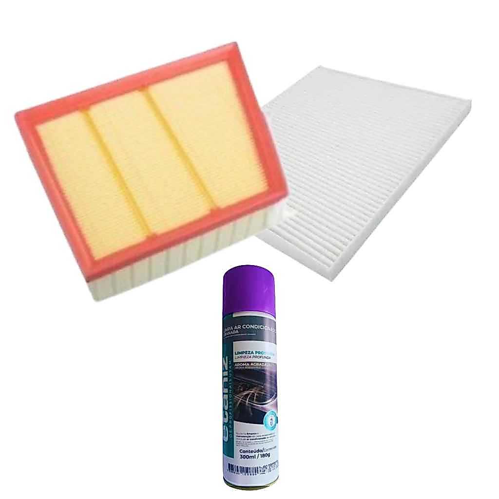 KIT FILTRO DE AR + AR CONDICIONADO + HIGIENIZADOR NEW FIESTA NEW KA NEW ECO ATE 2016 AL2504 CES1108