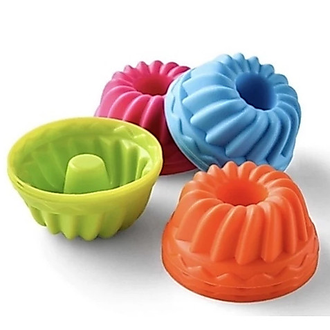 Kit 12 Formas de Silicone para Pudim Bolo Mini Forminhas 6,4x2,5cm WL-2618