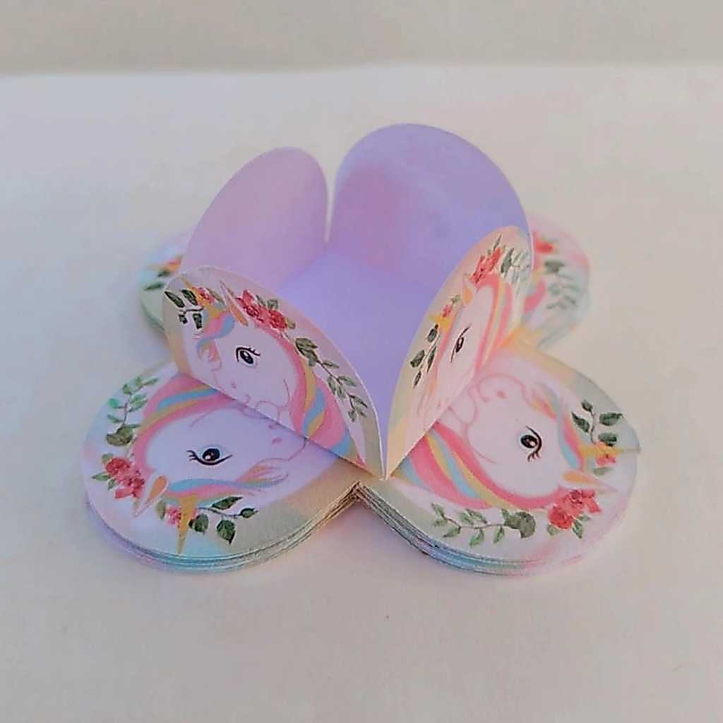 100 Forminhas para Doces Personalizadas 4 Pétalas UNICORNIO Festa Infantil Aniversário Lembrancinha Brigadeiro