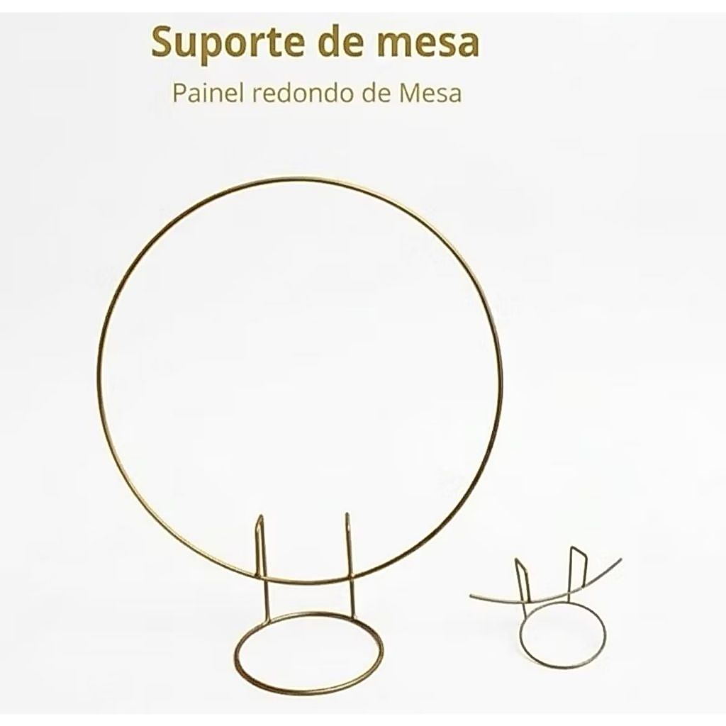 Arco de Mesa Redondo Decoração 60cm Painel Festa Mini Arco Festa Dourado