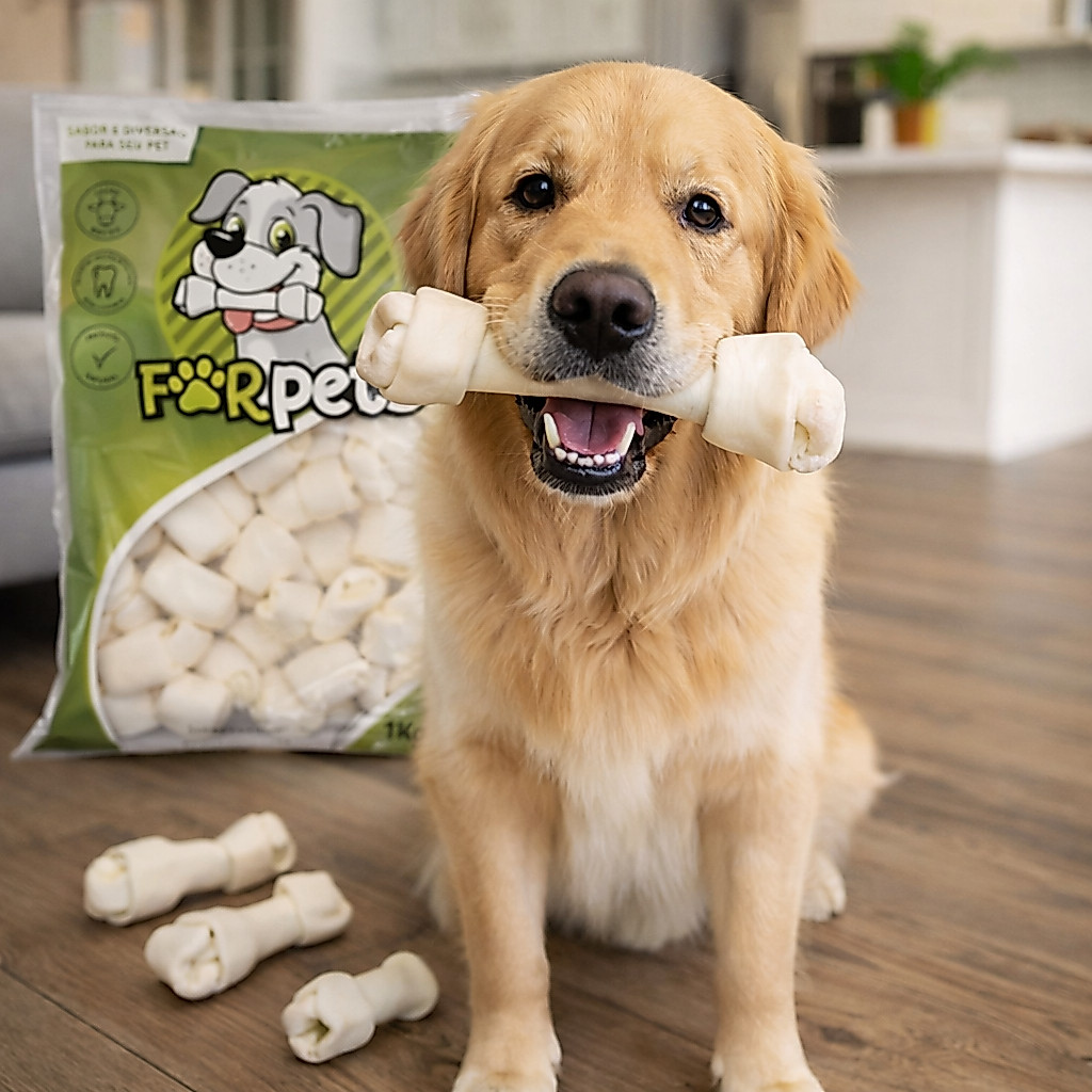 Osso Nó 1KG Petisco Ossinho Natural Cães For Pets