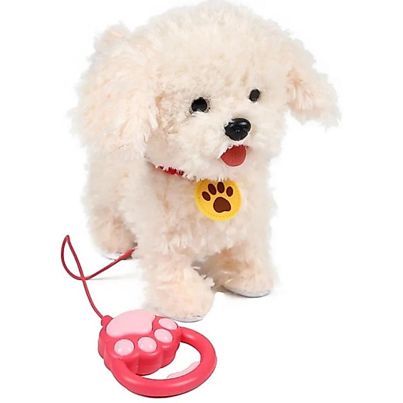 Pelúcia de Cachorrinho Sortido com Som e Movimento na Coleira Brinquedo Infantil(PILHAS INCLUSAS)