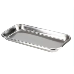 Bandeja Aco inoxidavel Para Servir Alimentos Banhado a Prata 22.5x12x2cm