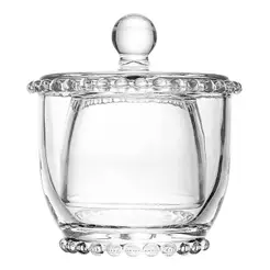Manteigueira Francesa de Vidro com Tampa Pearl 10,5cm Wolff para Manteiga Mesa Posta Café da Manha Qualidade Praticidade