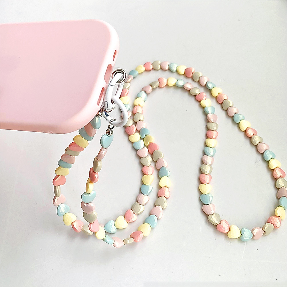 Cordão de Celular de Corações Coloridos Pulseira de Miçangas Anti-Queda SL001 — imagem 2 de 2