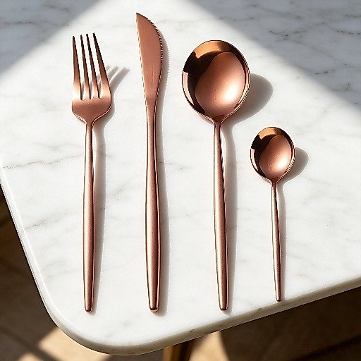 24 Peças Garfo Faca Colher Jogo de Talheres Rose Gold Inox