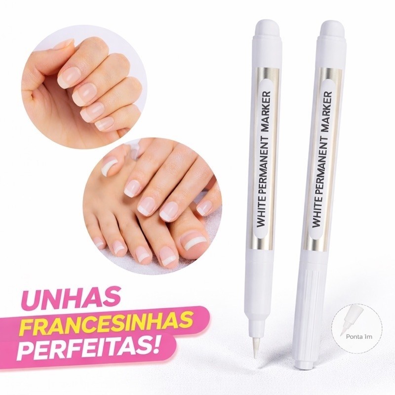 Caneta Francesinha Profissional 1mm – Unhas Perfeitas Traço Fino Não Borra Salão