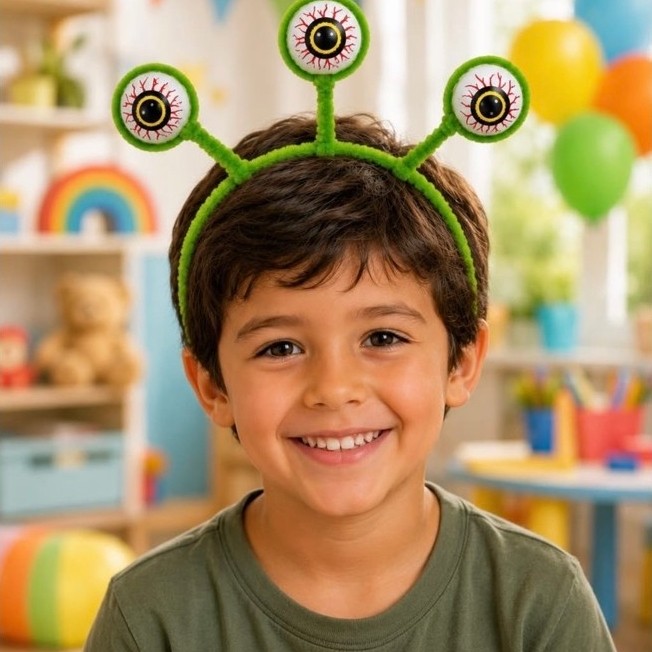 Tiara Maluca Monstro | Unidade | Cores Sortidas, Cabelo Maluco, Infantil, Arquinho, Escola, Pegadinha, Cosplay, Fantasi