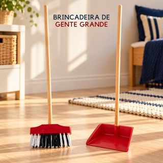 KIT VASSOURA E PÁ Vassourinha E Pazinha Infantil Criança Menina Menino Brinquedo Educativo Faz de Conta