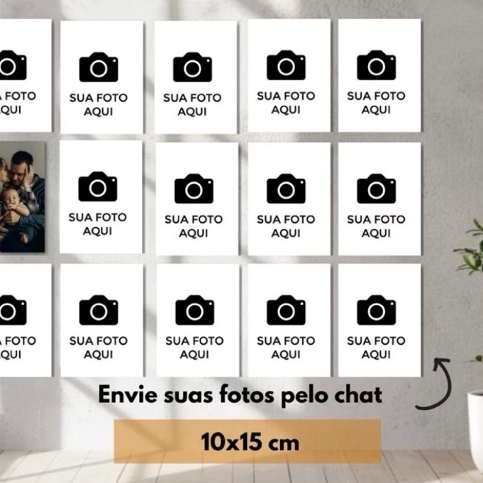 Kit 50 Quadros decorativos personalizados com sua foto família pet placa MDF sem moldura presente 10x15.