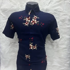 Camisa Floral Masculina Manga Curta viscose Praia Social Slim Fit Havaiana Barata ,Homem Estampada Florida Verão
