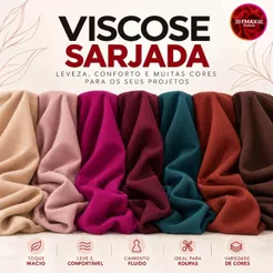 TECIDO VISCOSE SARJADA (VESTIDOS, BLUSAS, SAIAS, KIMONOS) - 1,50M DE LARGURA