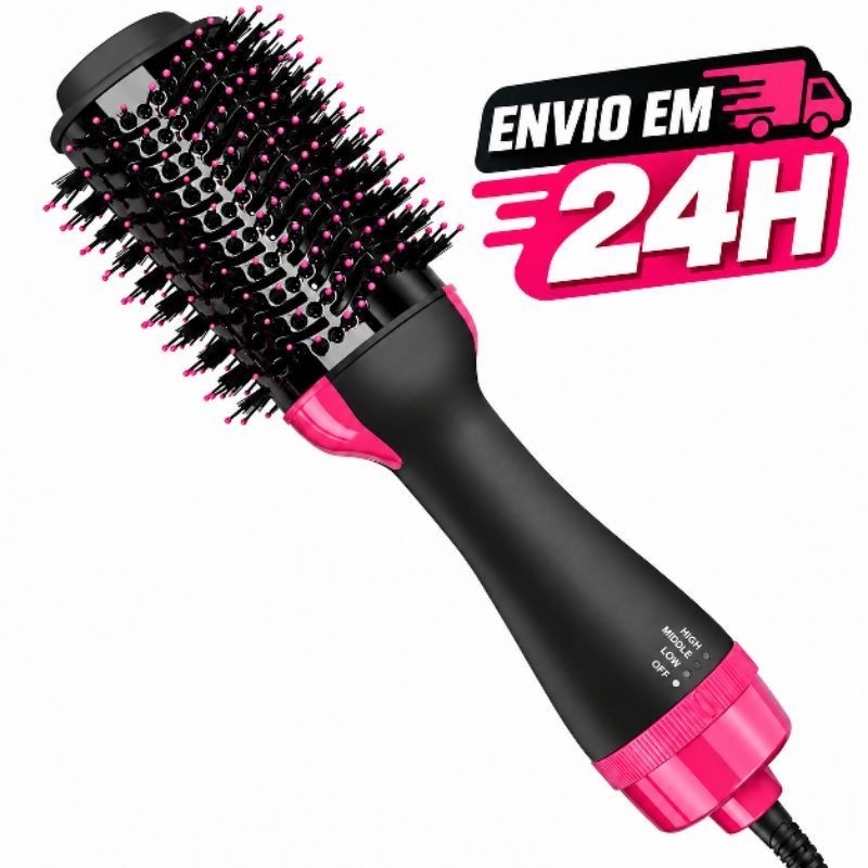 Escova Secadora Alisador Elétrica Quente Cabelo 3 Em 1 110V