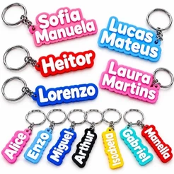 kit 2 a 20 Chaveiros Personalizado com Nome 3D Presente Perfeito e Exclusivo | Escolha Cor.