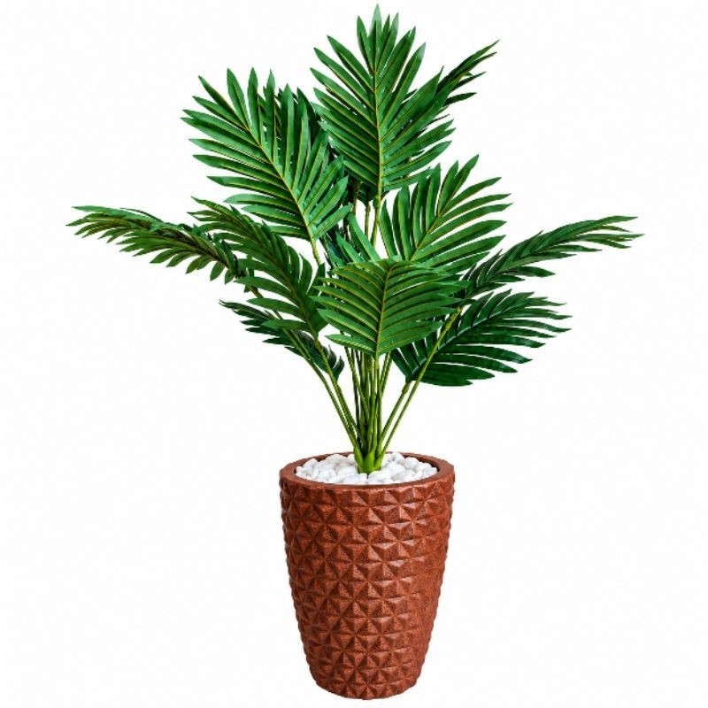 Planta Artificial Palmeira Decoração Com Vaso 3D Polietileno