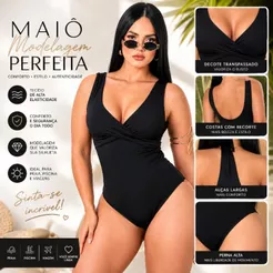 Body Maiô Luxo Com Bojo Removível Praia Piscina