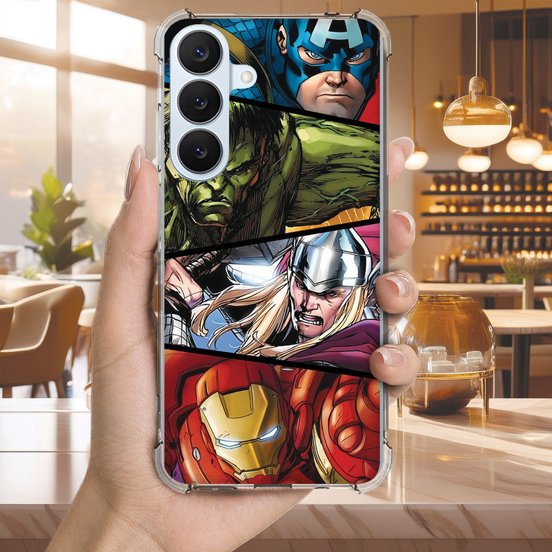 Capa Capinha GALAXY A36 A35 A34 A33 A32 A31 Anti-impacto Personalizada geek VINGADORES (3456)