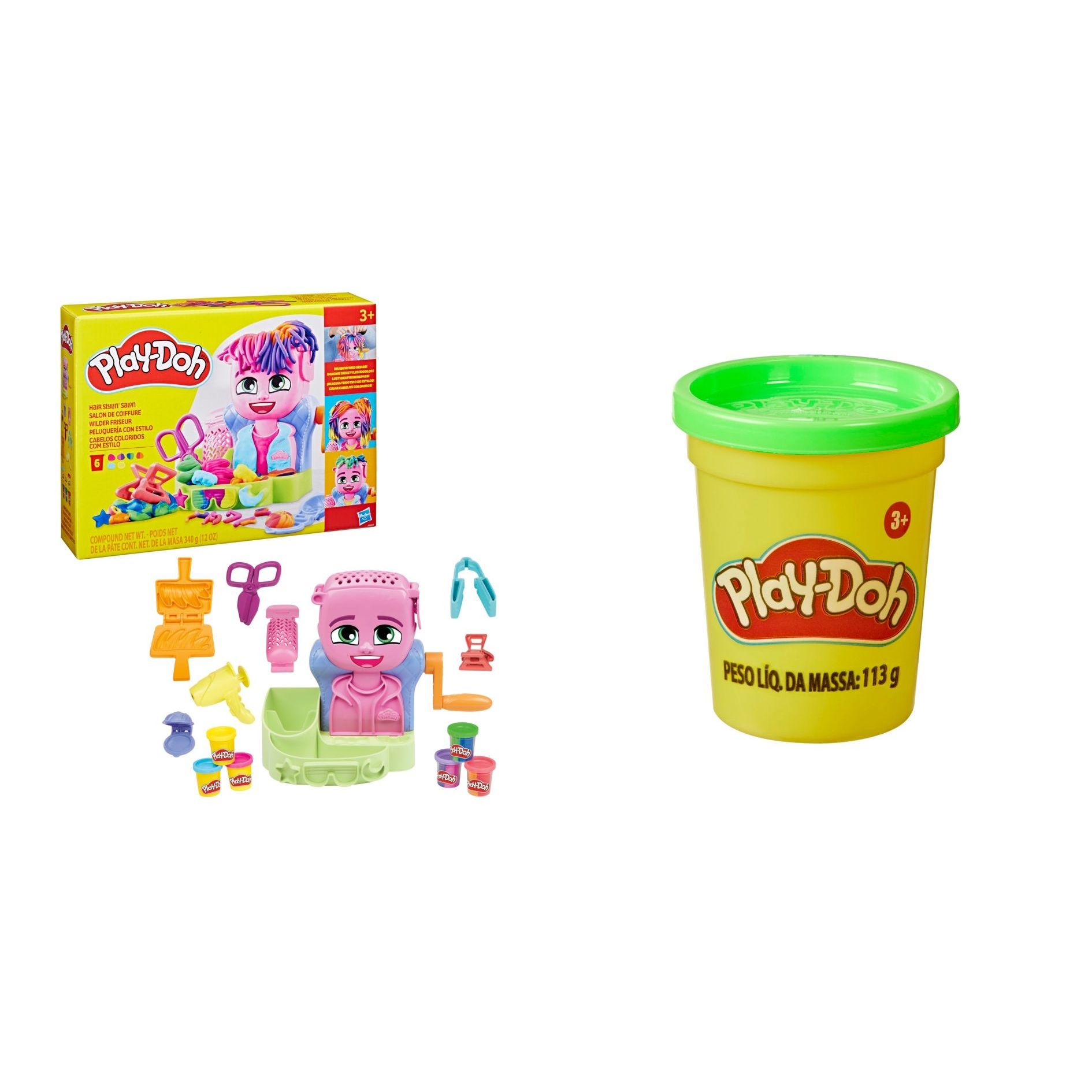 Kit Massinha Play Doh Cabelereiro + Pote Individual - Hasbro