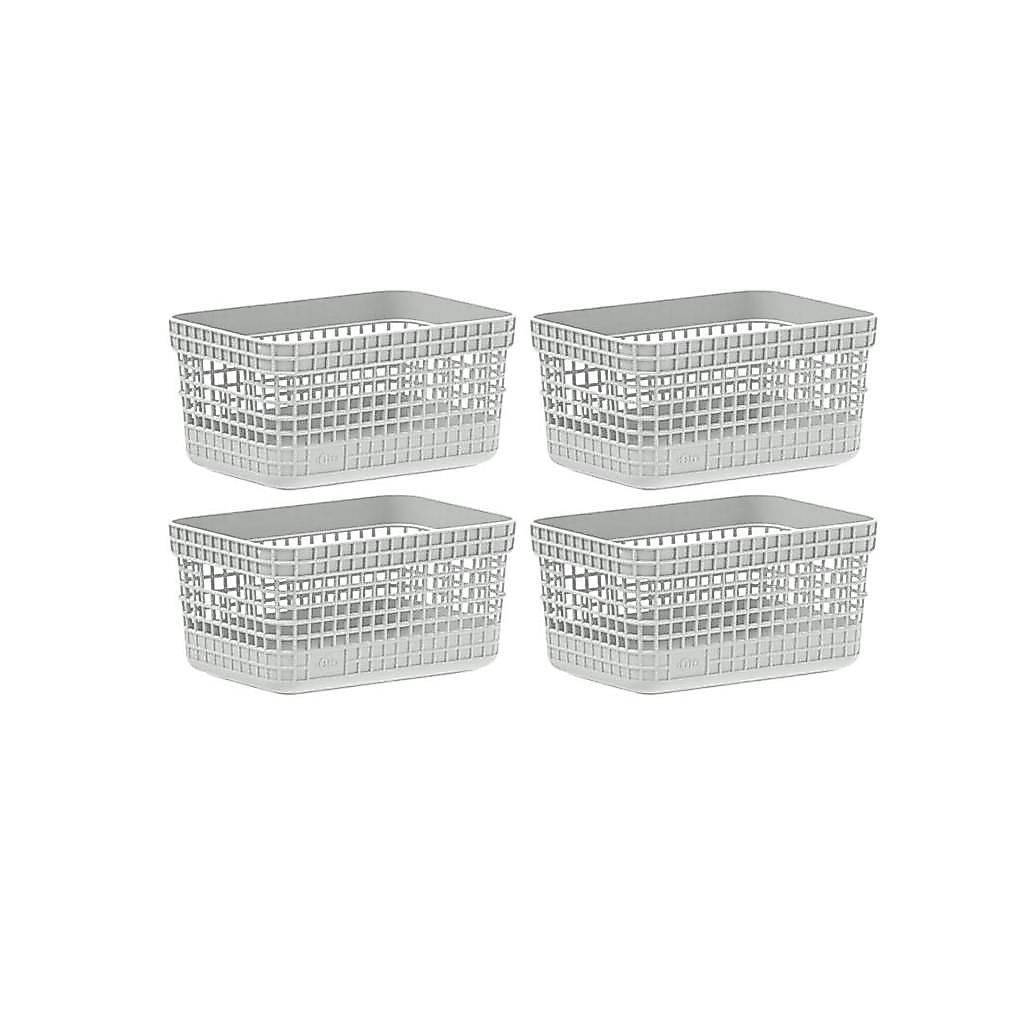 Kit 4 Cestos Organizadores sem tampa 2,5 litros Linha Grid