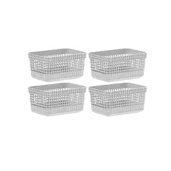 Kit 4 Cestos Organizadores sem tampa 2,5 litros Linha Grid