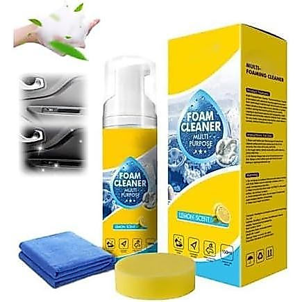 Poderoso limpador de espuma multifuncional para interiores de automóveis, com espuma densa e limpeza rápida.   Não