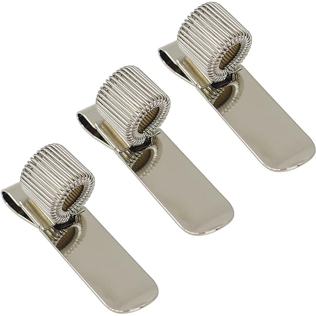 Suporte Universal para Canetas em Aço Inoxidável, Clipe de Metal Prateado com Mola, Compatível com Pranchetas e Cadernos