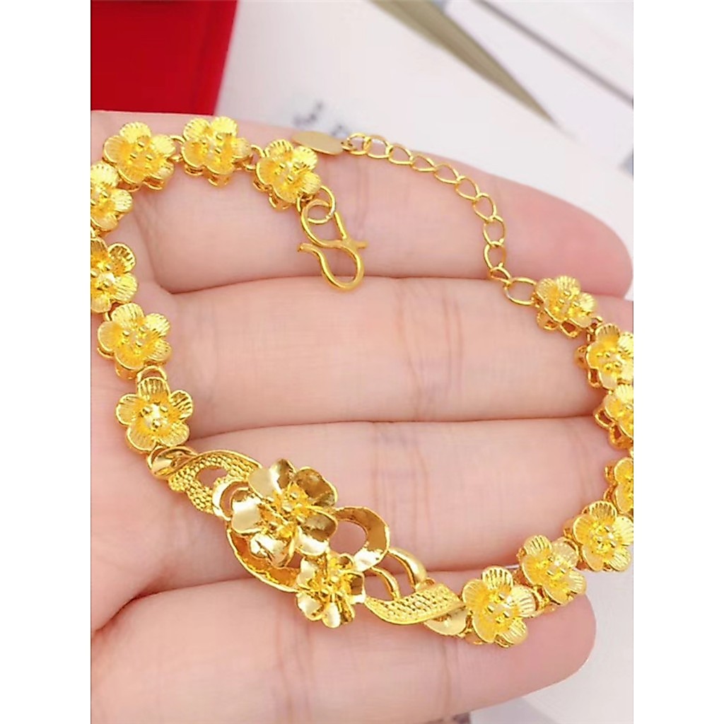 Simulação vietnã areia ouro senhoras pulseira banhado a ouro doce flor pulseira simulação jóias de ouro falso ornamentos