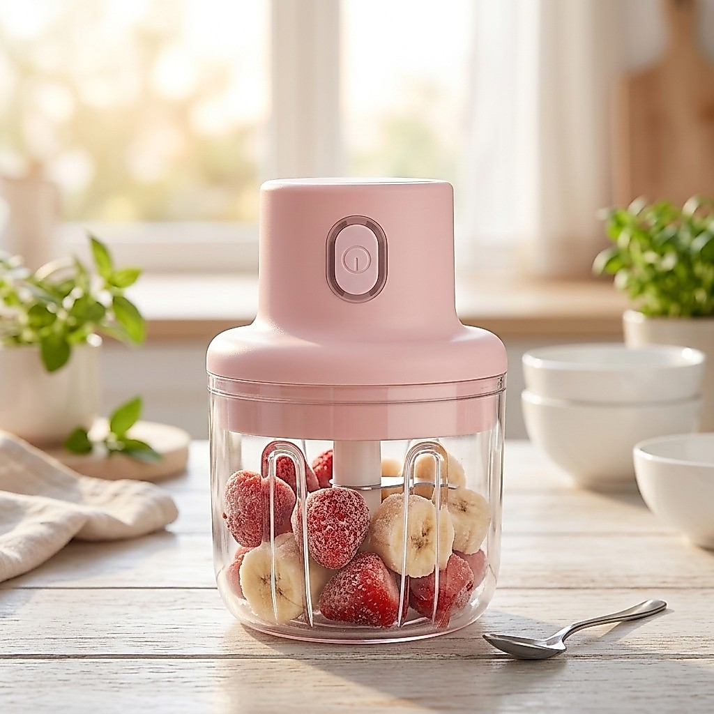 Processador De Alho E Tempero Rosa Mini Processador Elétrico De Alimentos Portátil 250ml Moedor Prático Recarregável