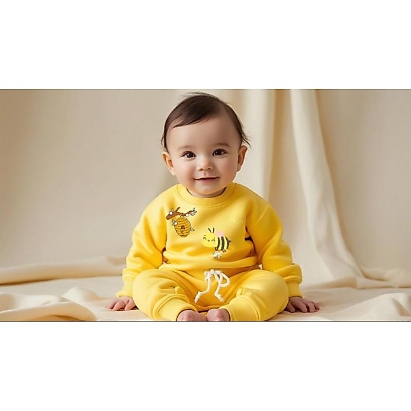 Conjunto moletom agasalho flanelado abelinha menina bebes