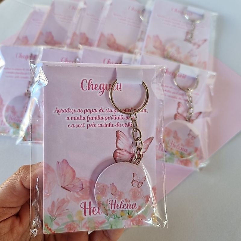 kit Lembrancinha Maternidade Jardim das Borboletas Floral com Nome do Bebê Personalizado Lembrança Nascimento Menina