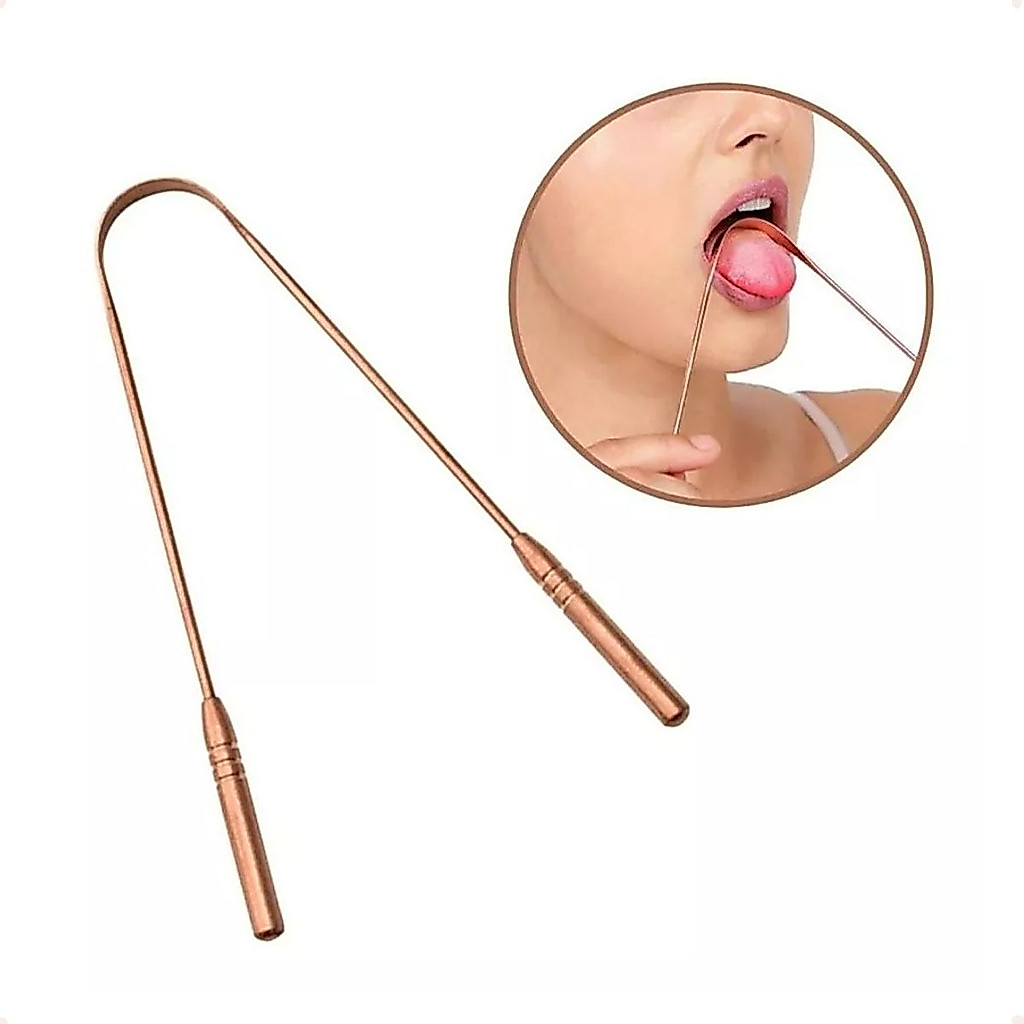 Raspador Limpador De Língua De Cobre 100% Puro Saúde Bucal