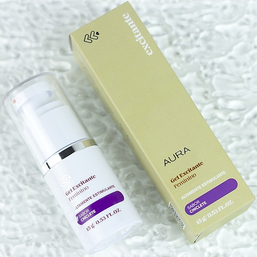 Gel Excitante Feminino com Efeito que Aquece, Refresca, Vibra e Sabor de Chiclete - Exclusiva SexShop Aura | 15g