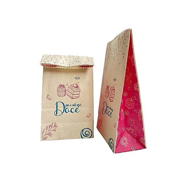 200 Sacos Kraft Delivery Ifood Doceria Donuts Cookies Docinhos Brigadeiro - Pequeno 24x10x17cm