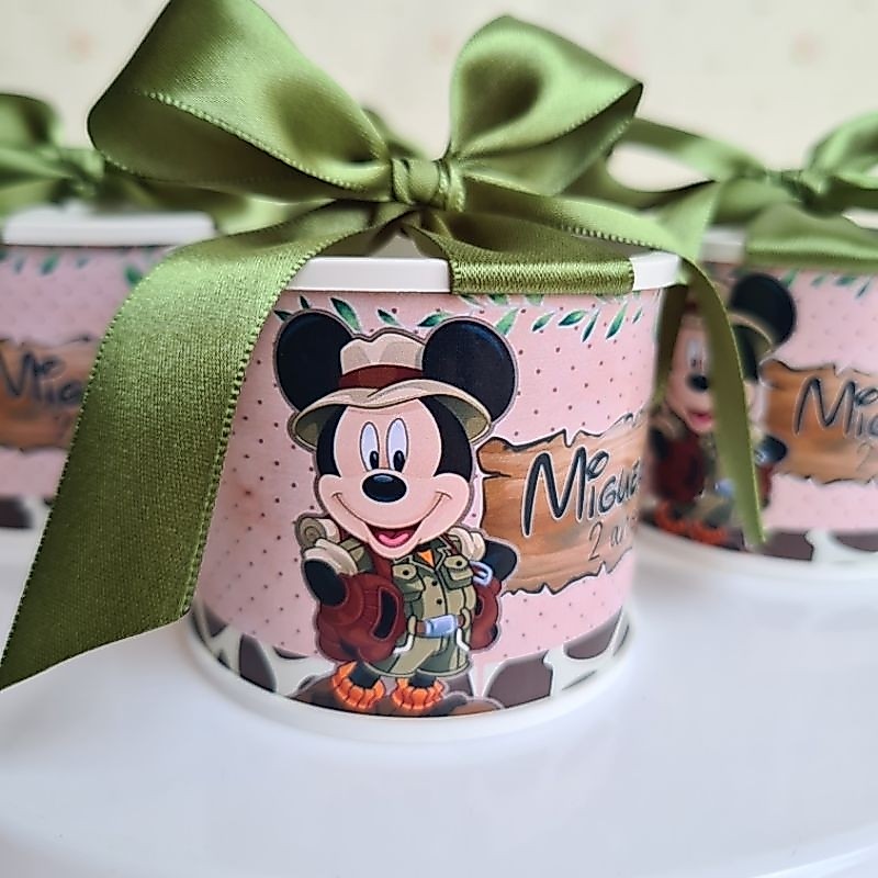 Kit Tubolata Personalizada 5x6 Mickey Safari/Lembrancinha Mickey Safari/Aniversário/Maternidade/Chá de bebê/Mêsversário
